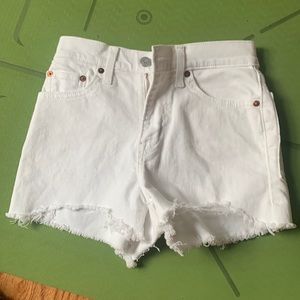 White Levi high rise short 24